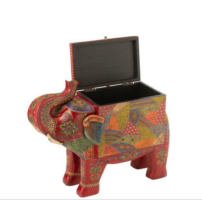 Valise Éléphant Delhi Bois de manguier Mix J-Line