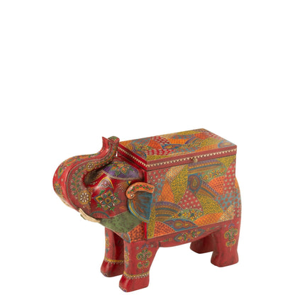 Valise Éléphant Delhi Bois de manguier Mix J-Line