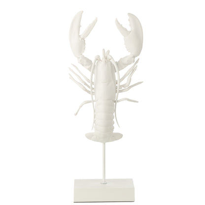 Crabe Sur Pied Polyrésine Blanc J-Line