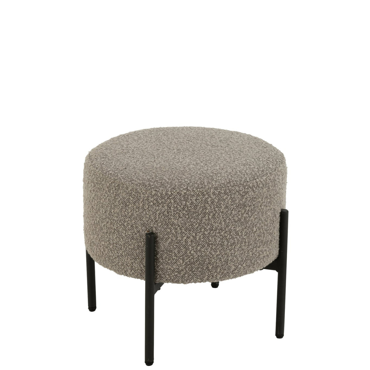 Tabouret Boucle Multiplex/Polyester Gris/Noir J-Line