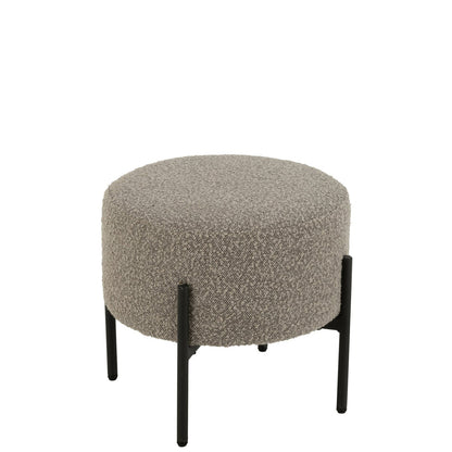 Tabouret Boucle Multiplex/Polyester Gris/Noir J-Line