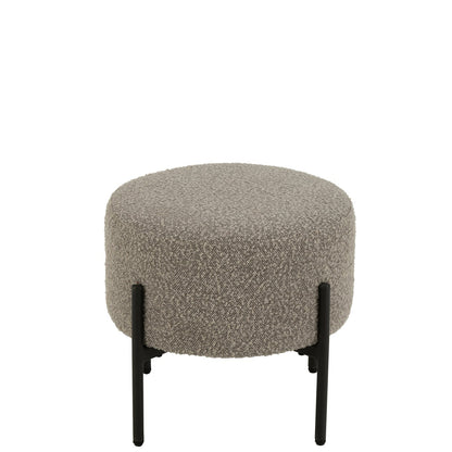 Tabouret Boucle Multiplex/Polyester Gris/Noir J-Line