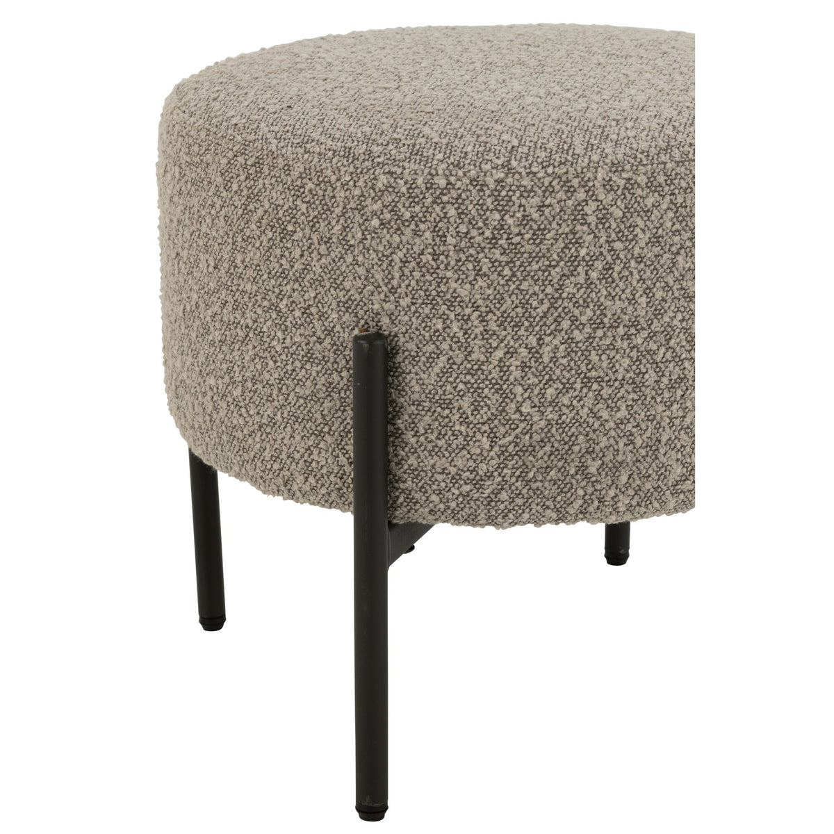 Tabouret Boucle Multiplex/Polyester Gris/Noir J-Line