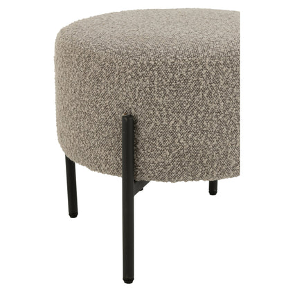 Tabouret Boucle Multiplex/Polyester Gris/Noir J-Line