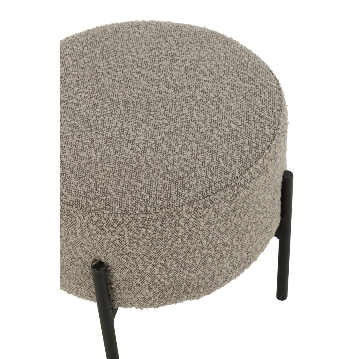 Tabouret Boucle Multiplex/Polyester Gris/Noir J-Line