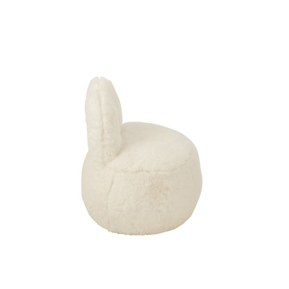 Tabouret Fur With Bunny Ears Bois Blanc J-Line