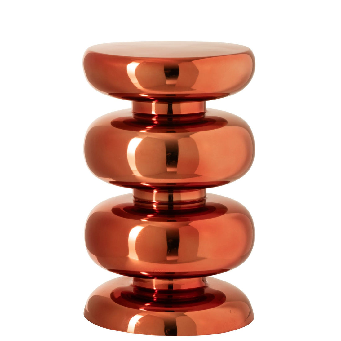 Tabouret Métal Rond Brillant Orange Néon J-Line