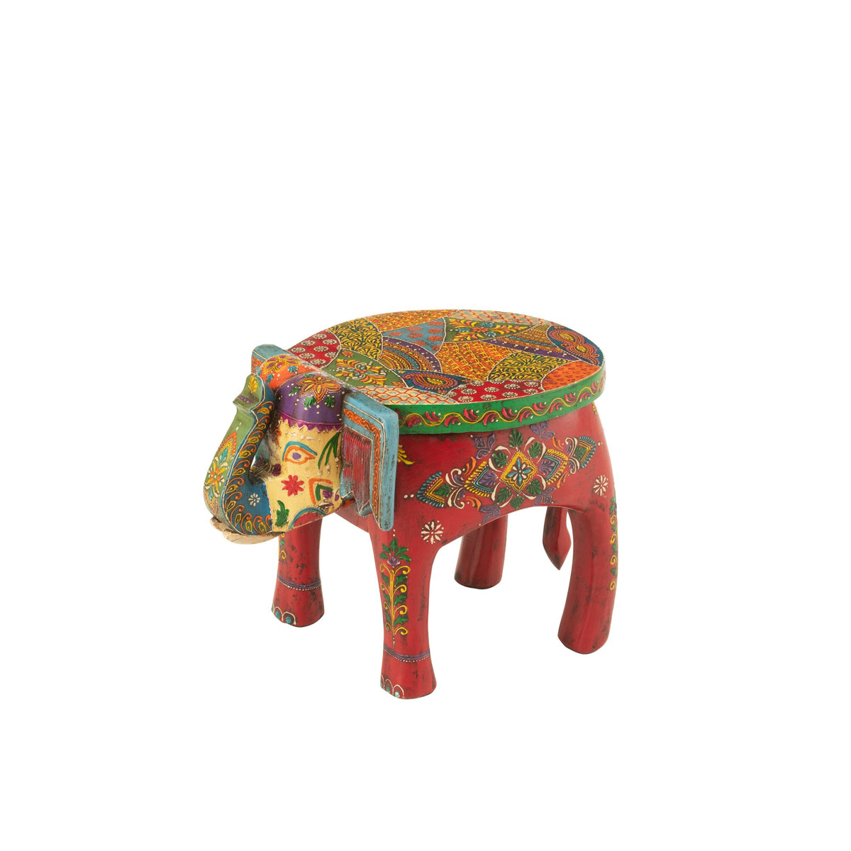 Tabouret Éléphant Delhi Bois de Manguier Mix J-Line