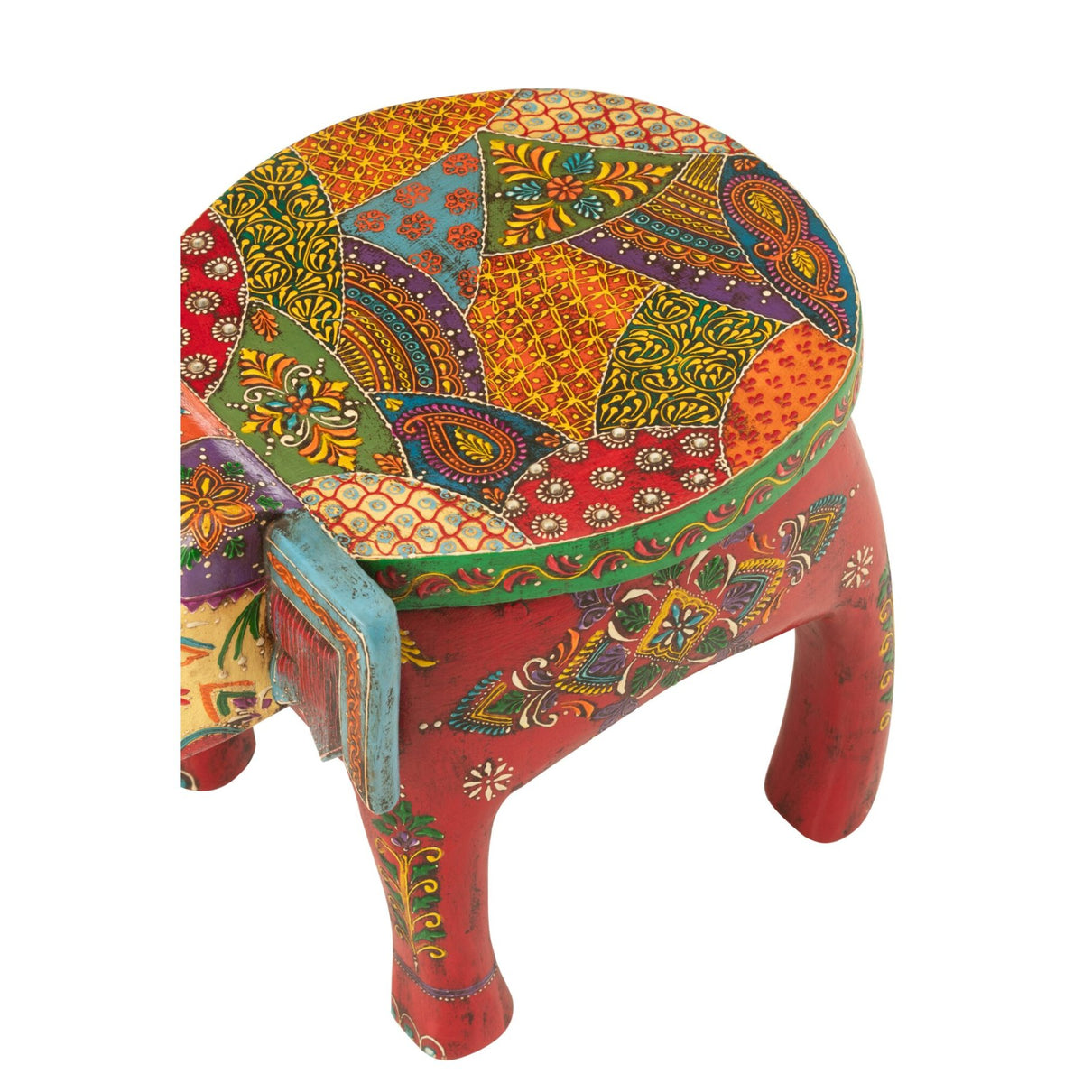 Tabouret Éléphant Delhi Bois de Manguier Mix J-Line
