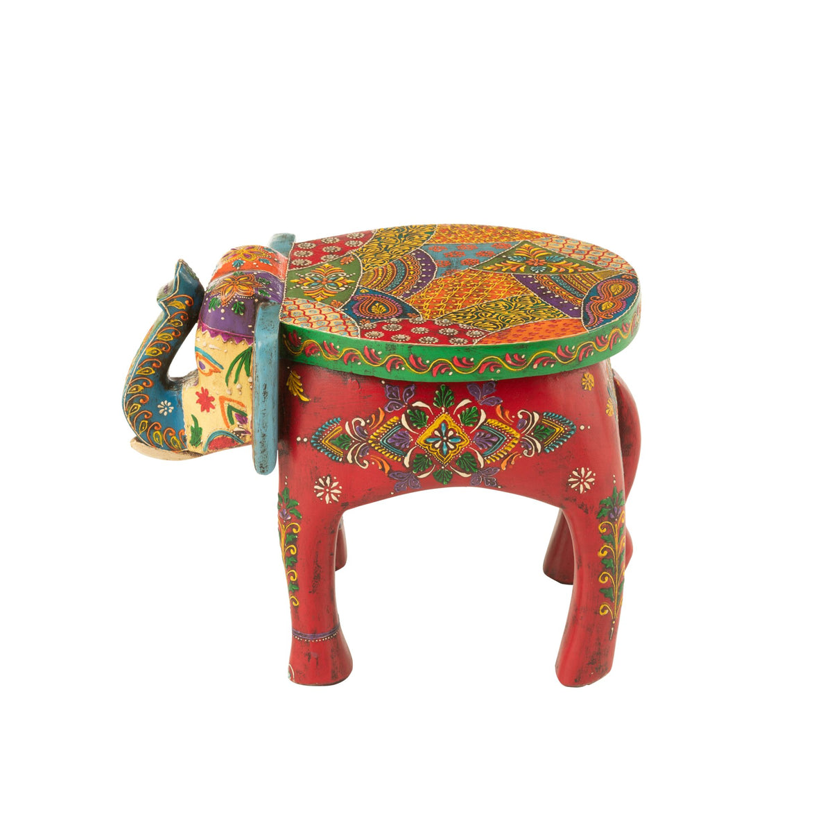 Tabouret Éléphant Delhi Bois de Manguier Mix J-Line