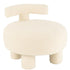 Kruk Rond Met Rugleuning Bouclé Wit - Kruk - J-Line - livinglovely.nl