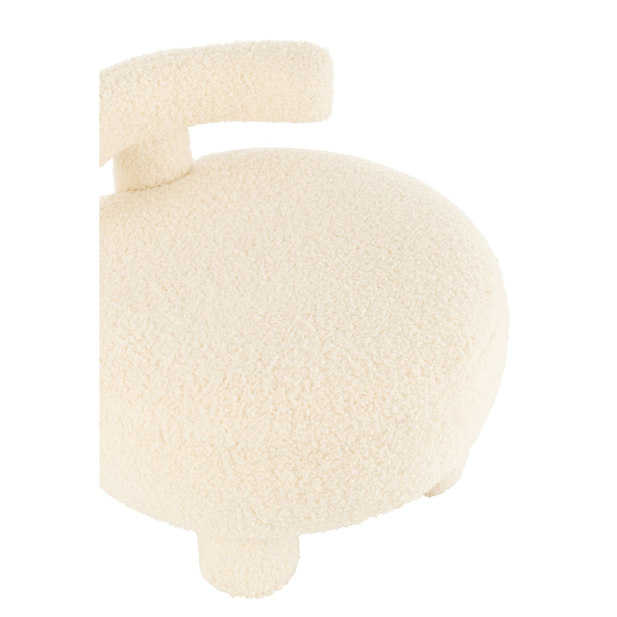 Tabouret Rond Avec Dossier Bouclé Blanc J-Line