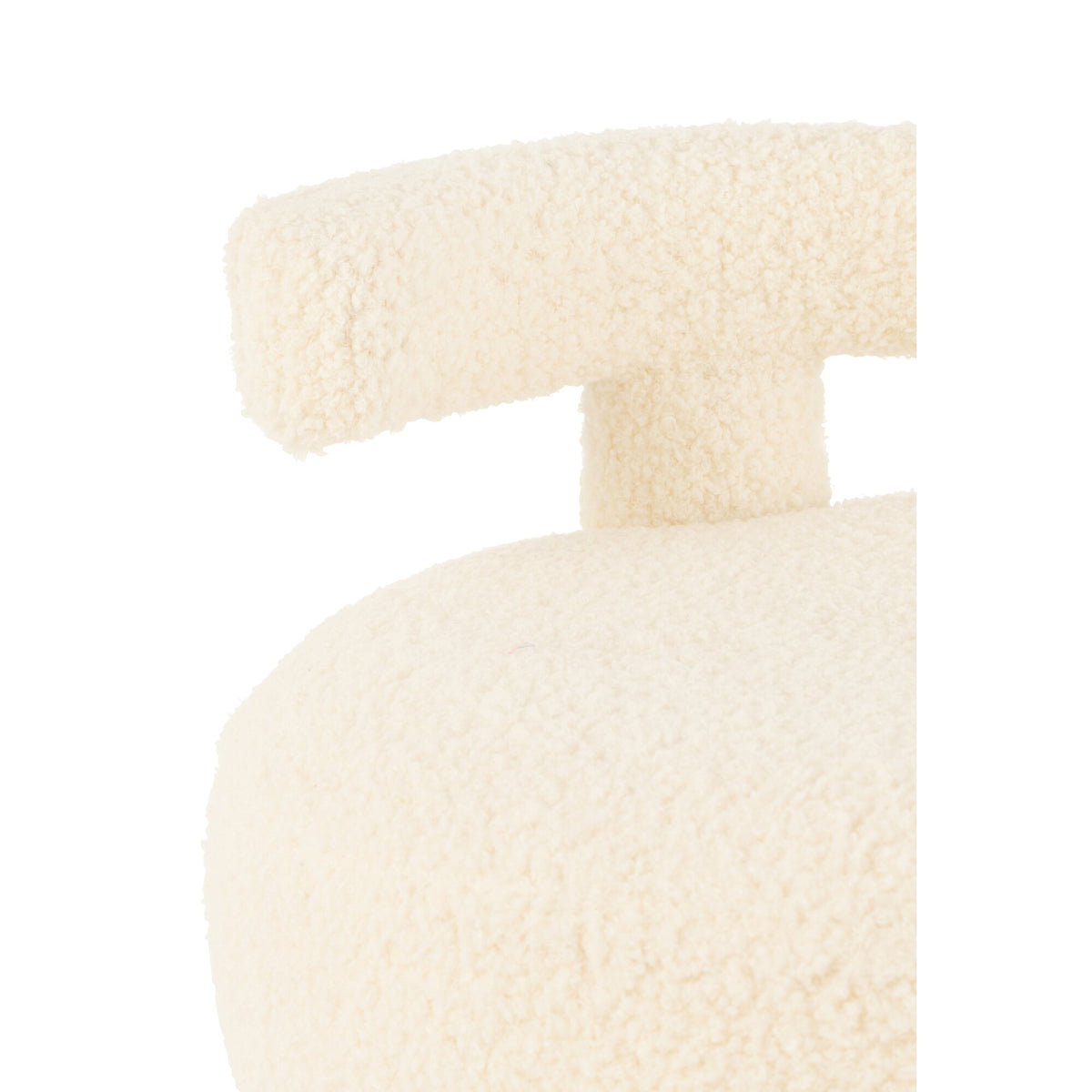 Tabouret Rond Avec Dossier Bouclé Blanc J-Line