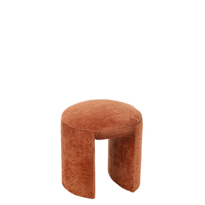 Tabouret Rond Textile Orange Rouille J-Line