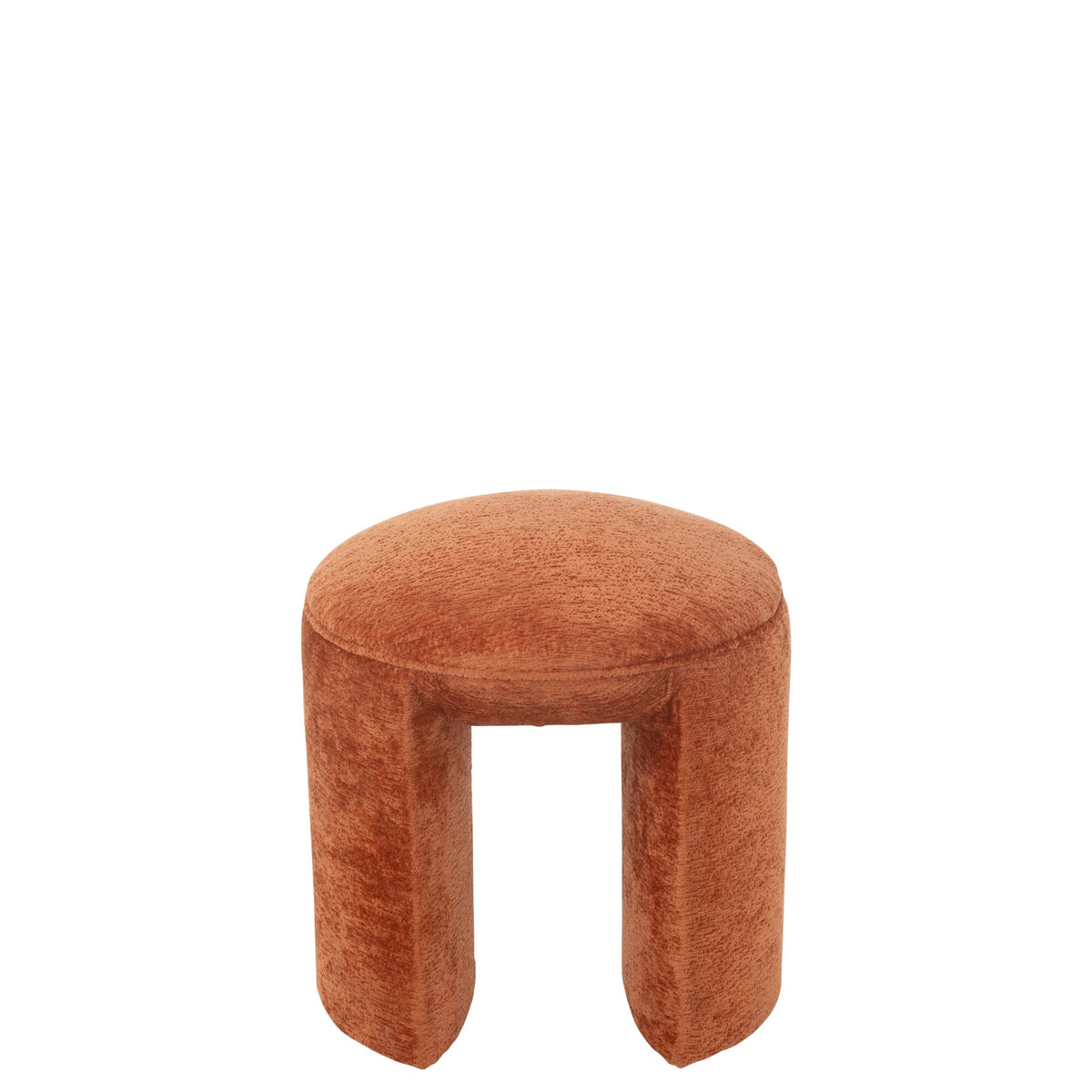 Tabouret Rond Textile Orange Rouille J-Line