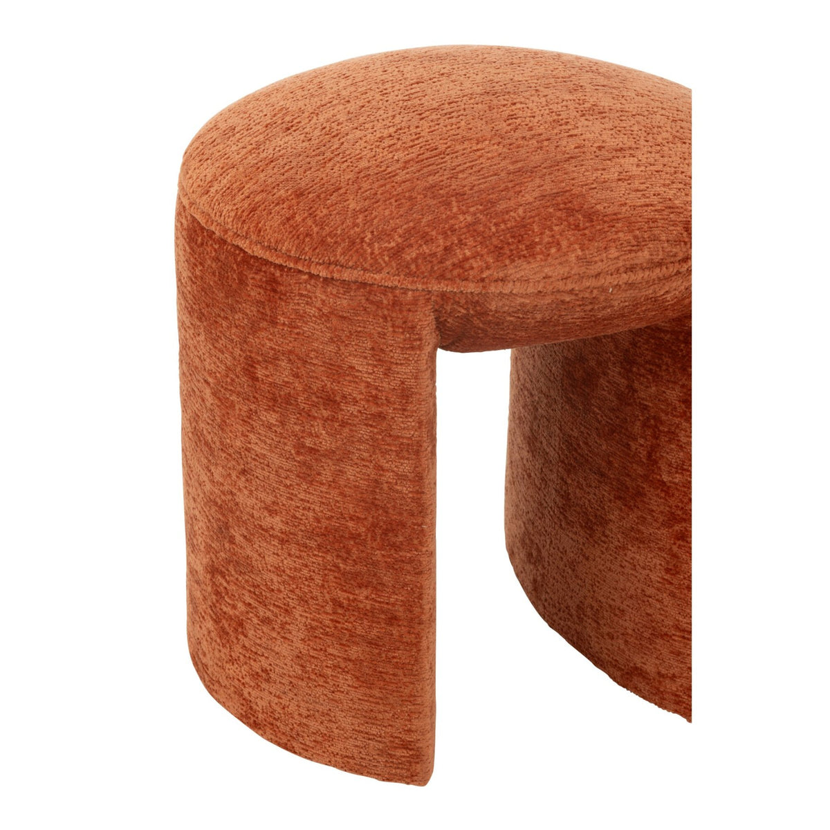 Tabouret Rond Textile Orange Rouille J-Line