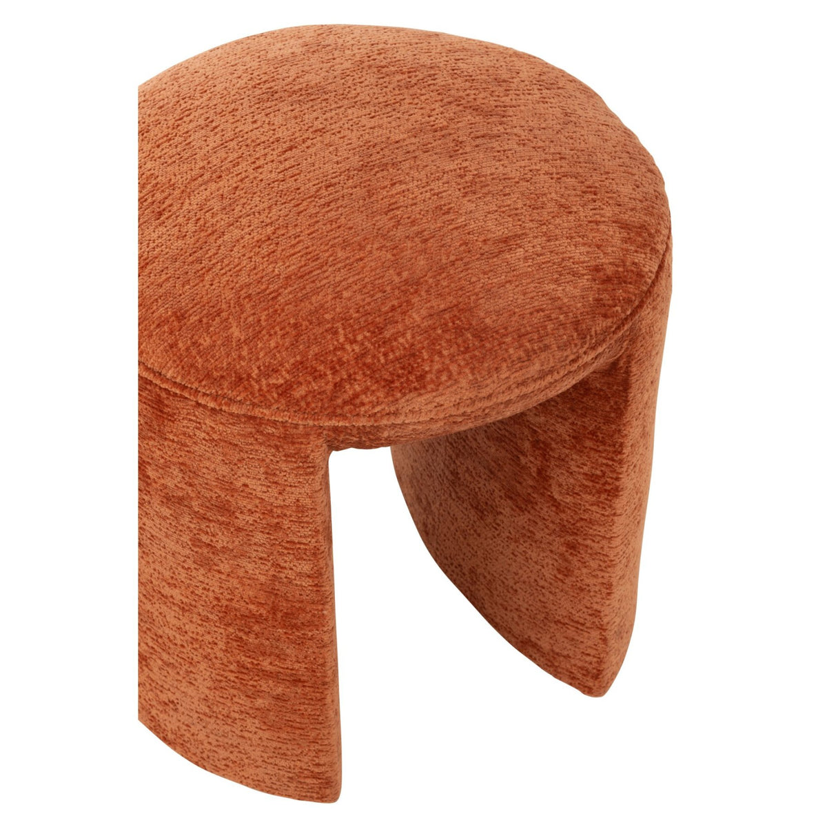 Tabouret Rond Textile Orange Rouille J-Line