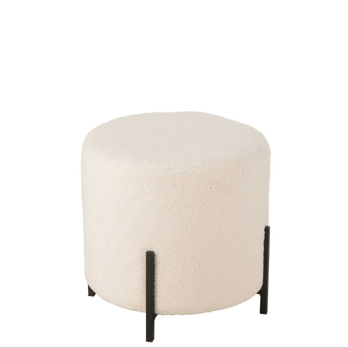 Tabouret Mouton Tissu/Mousse Blanc J-Line