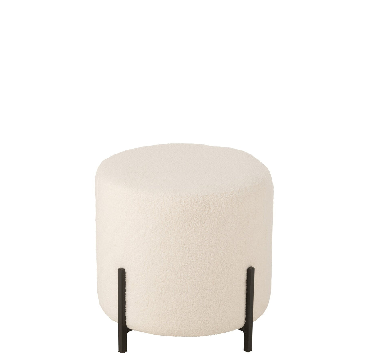 Tabouret Mouton Tissu/Mousse Blanc J-Line