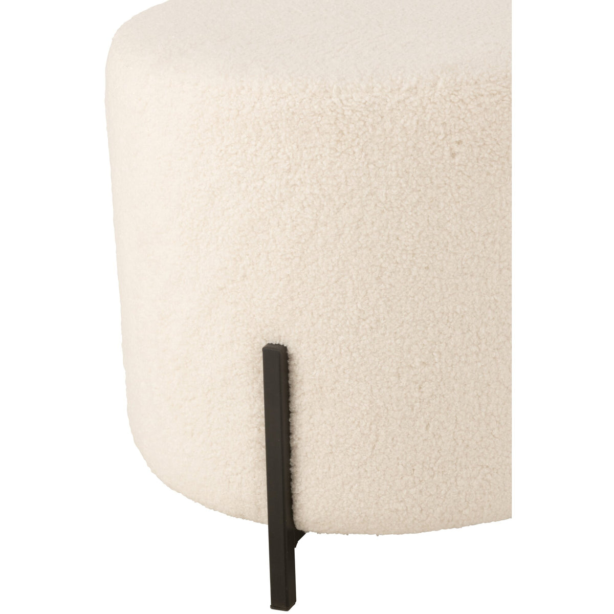 Tabouret Mouton Tissu/Mousse Blanc J-Line
