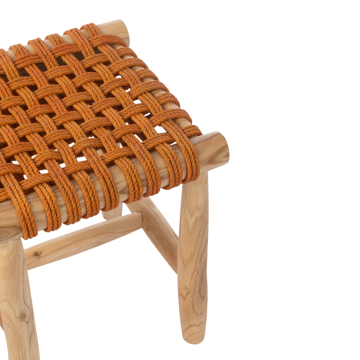 Tabouret en bois de teck orange J-Line