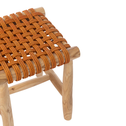 Tabouret en bois de teck orange J-Line