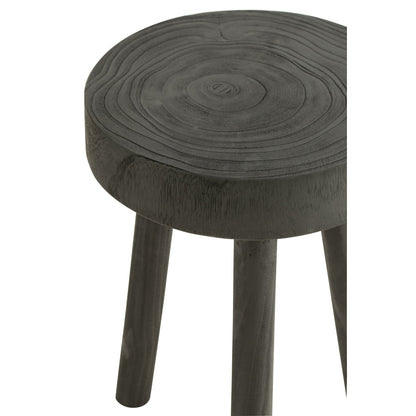 Tabourets en bois de paulownia noir, lot de 2 J-Line