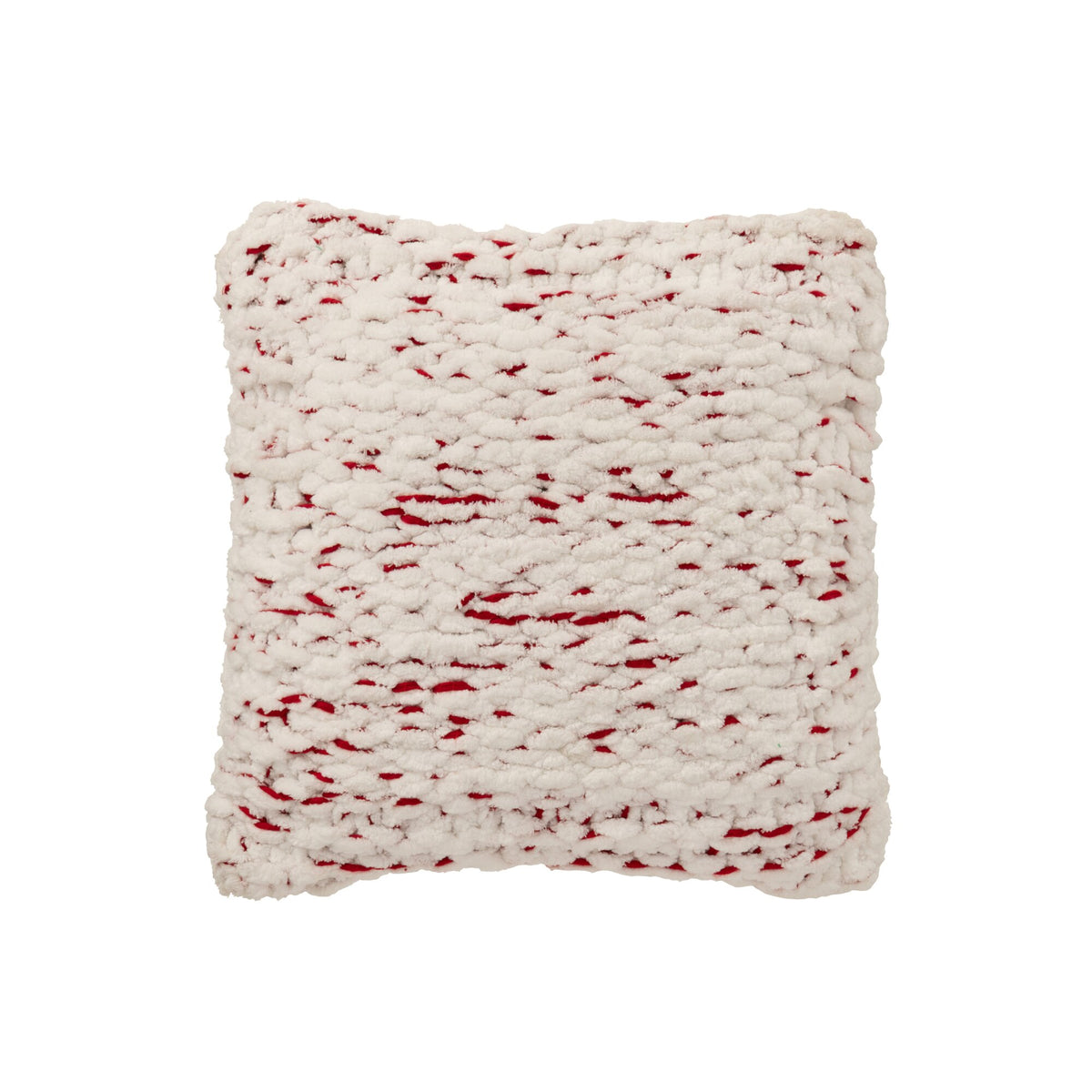 Coussin Chiné Polyester Blanc/Rouge Noël J-Line