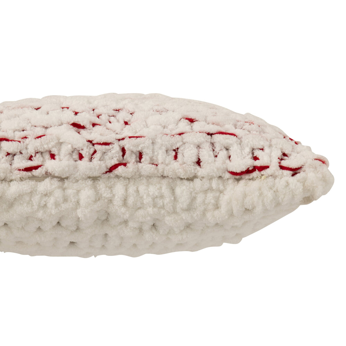 Coussin Chiné Polyester Blanc/Rouge Noël J-Line