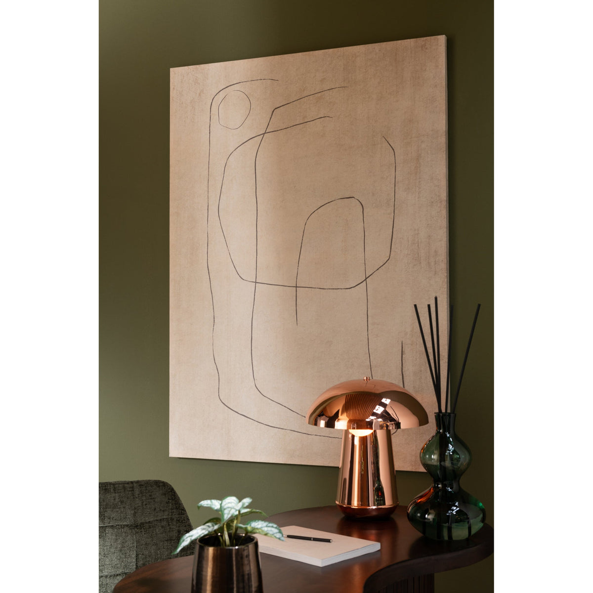 Lampe Champignon Métal Cuivre J-Line