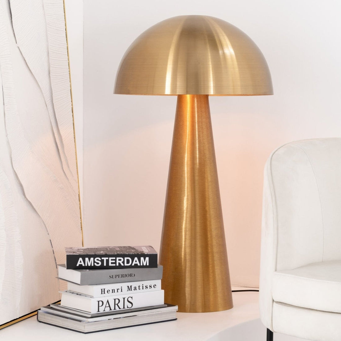 Lampe Champignon Métal Or Mat Extra Large J-Line