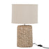 Lampvoet + Kap Dik Vlecht Beton/Katoen Naturel S - Tafellamp - J-Line - livinglovely.nl