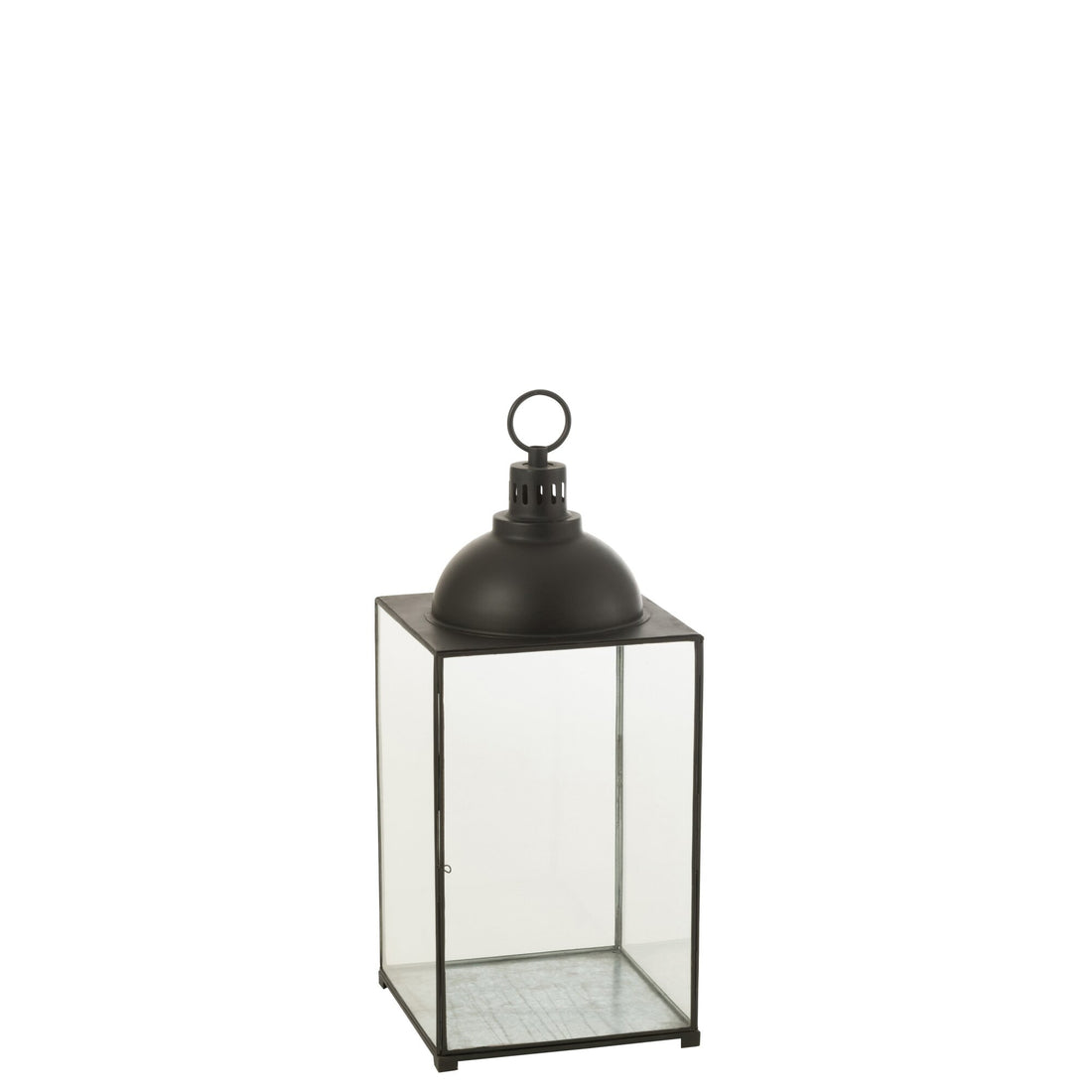 Lanterne Hagrid Verre/Fer Noir L36cm x l36cm x H85cm J-Line
