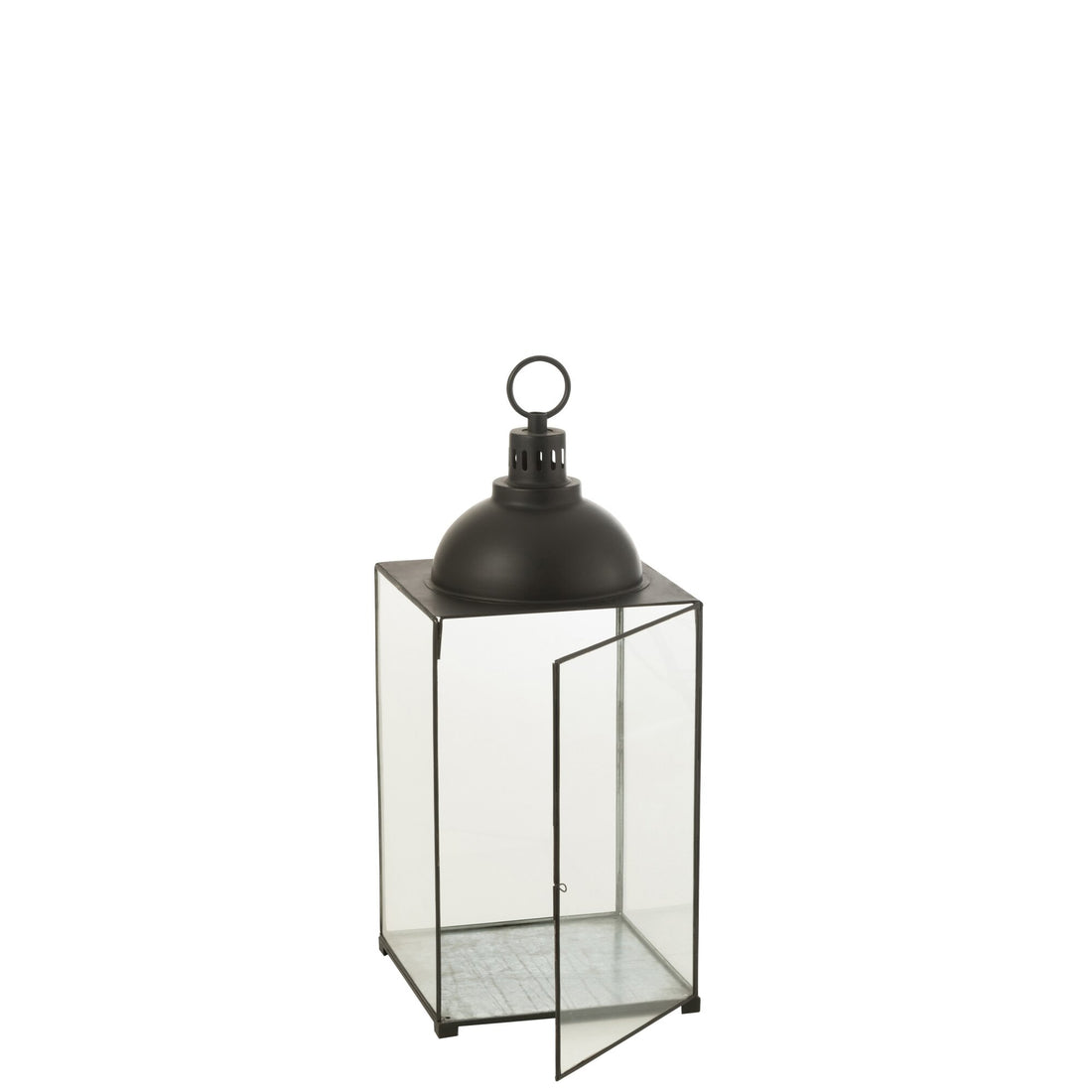 Lanterne Hagrid Verre/Fer Noir L36cm x l36cm x H85cm J-Line