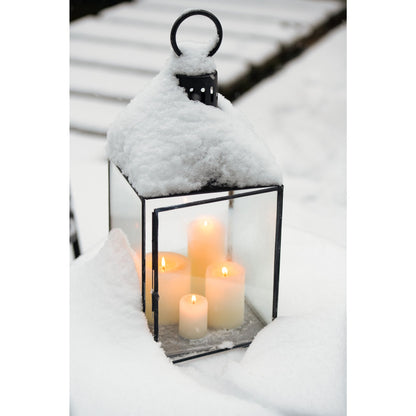 Lanterne Hagrid Verre/Fer Noir L36cm x l36cm x H85cm J-Line