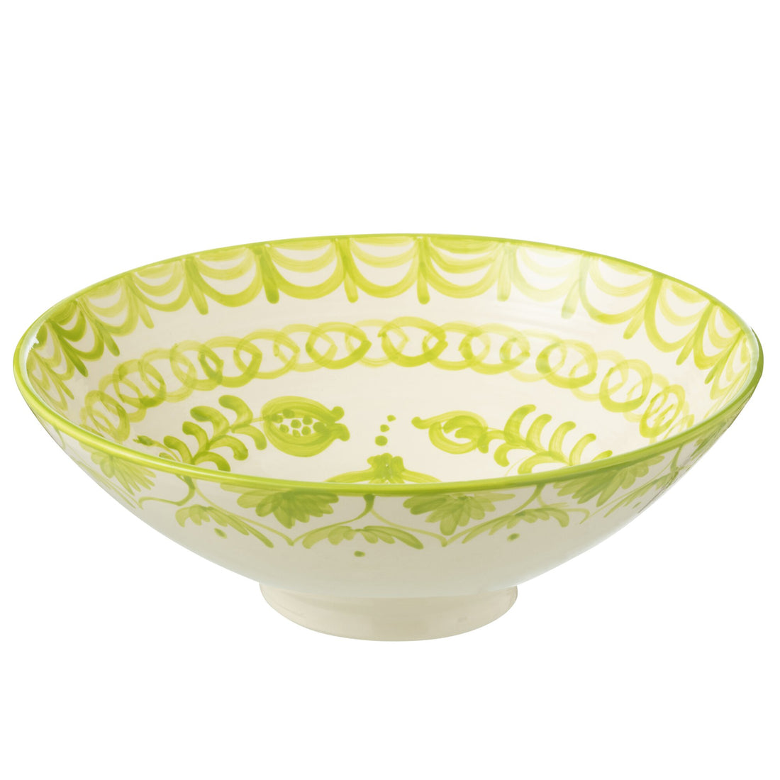 Lebrillo Bol Motif Grenade Vert/Blanc J-Line