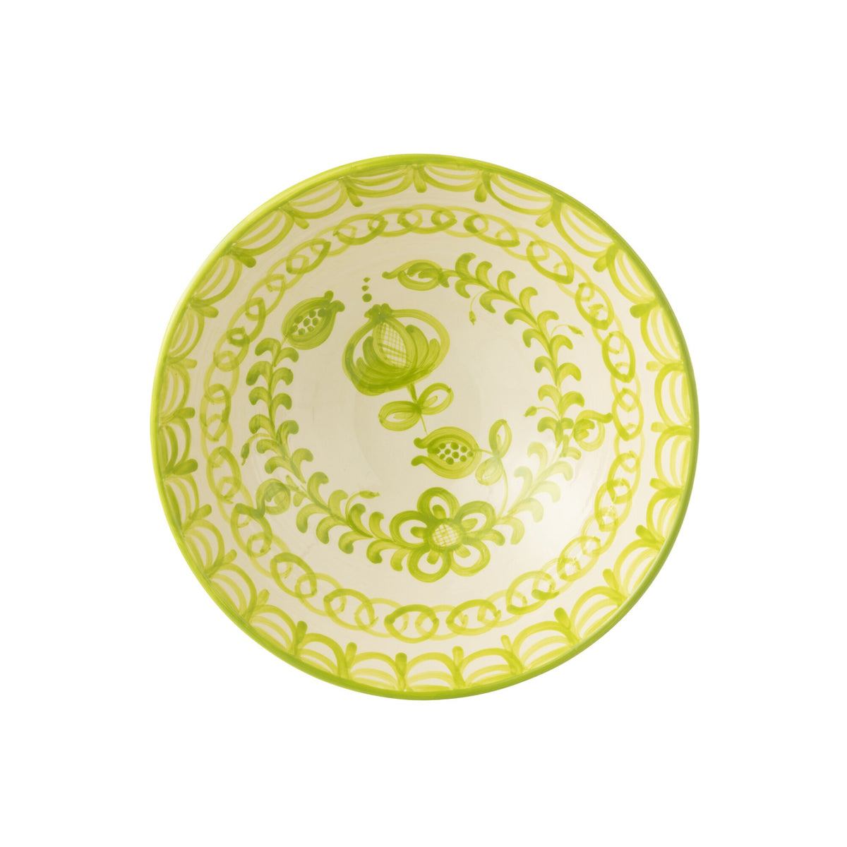 Lebrillo Bol Motif Grenade Vert/Blanc J-Line