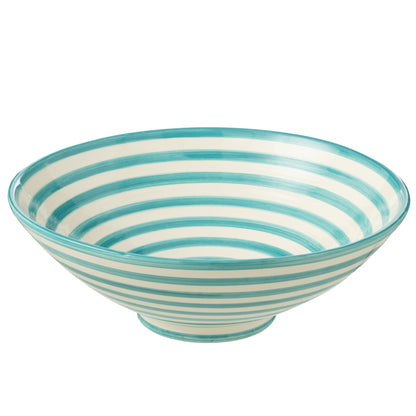 Lebrillo Bol Granada Rayures Aqua/Blanc J-Line