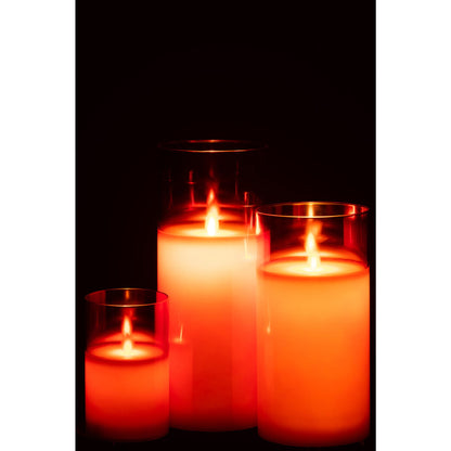 Lampe LED Verre Scintillant Rouge Large