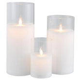 Ledlamp Blinkend Glas Transparant Large - LED Kaars - J-Line - livinglovely.nl