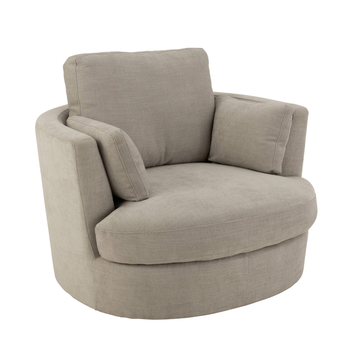 Fauteuil lounge pivotant Bois/Tissu Gris - J-Line