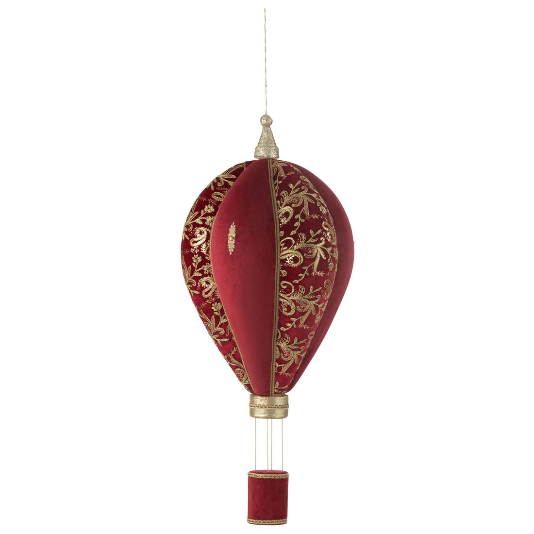 Décoration Montgolfière Rouge/Or Large Ø49cm x H125cm J-Line