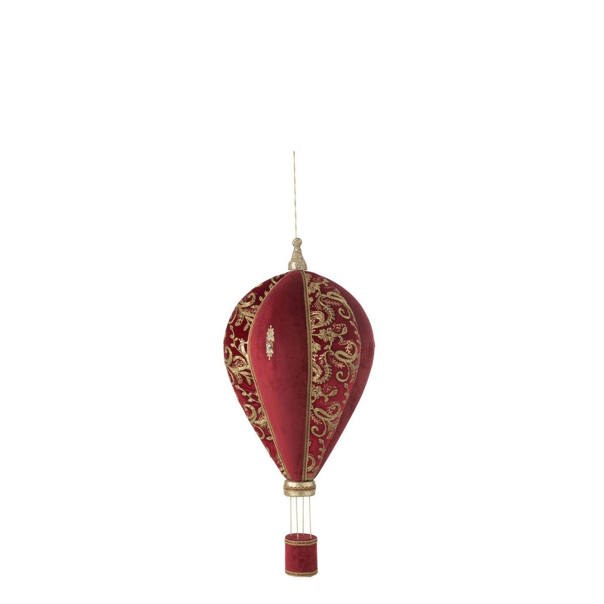 Décoration Montgolfière Rouge/Or Moyen Ø41cm x H90cm J-Line