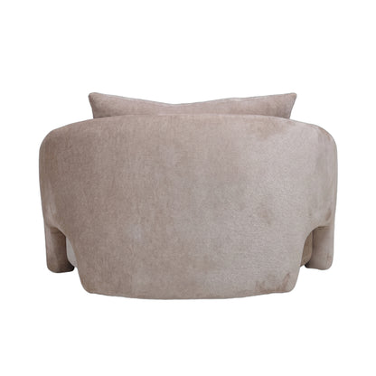Lune Loveseat Aphrodite Crème van PTMD, achteraanzicht van de crème loveseat