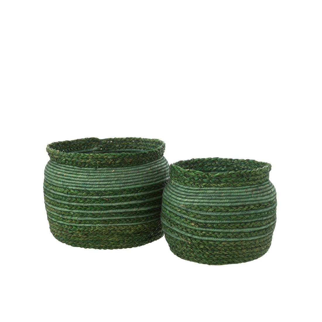 Panier Tressé Bord Herbe de la Mer Verte Lot de 2 J-Line