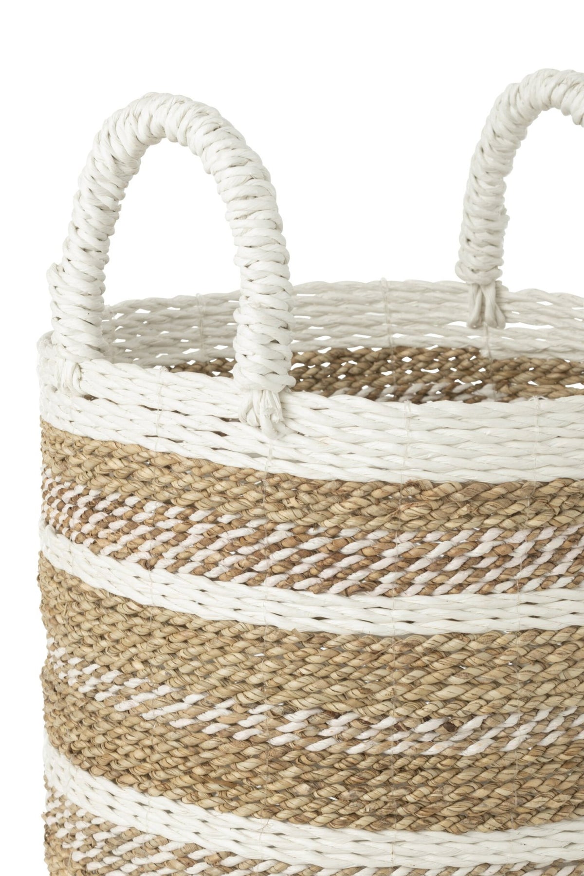 Paniers Caro en raphia blanc/naturel, lot de 3 J-Line