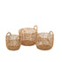 Manden Rond Open Waterhyacint Naturel Set van 3 - Mand - J-Line - livinglovely.nl