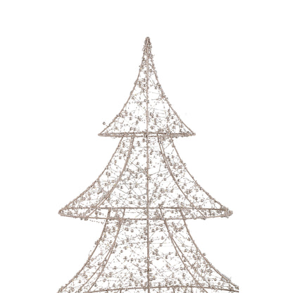 Misk Kerstboom LED Goud Large van PTMD, kerstboom met kraaltjes van opzij op witte achtergrond