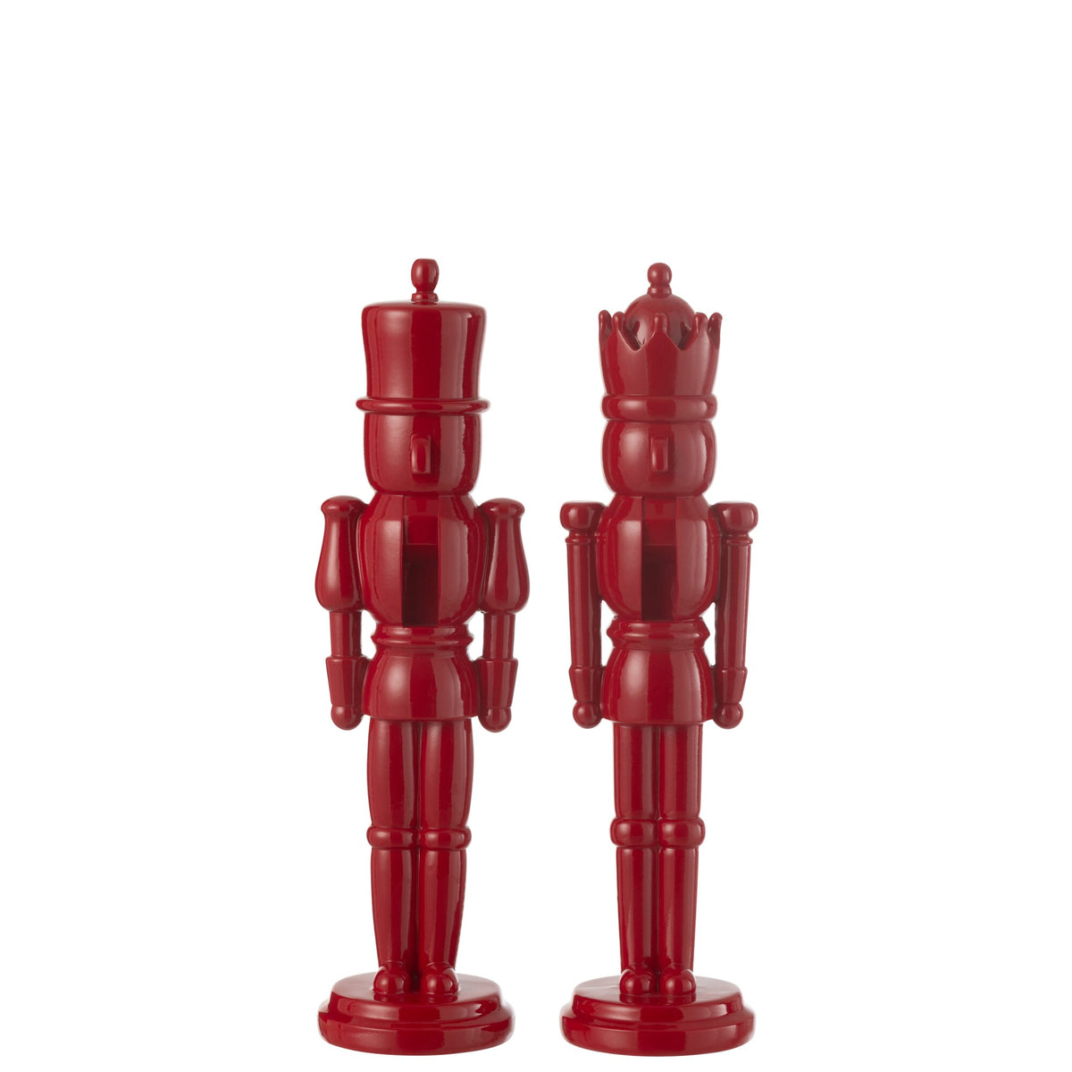 Casse-noix Résine Rouge Brillant Moyen Lot de 2 H39,5cm j-line