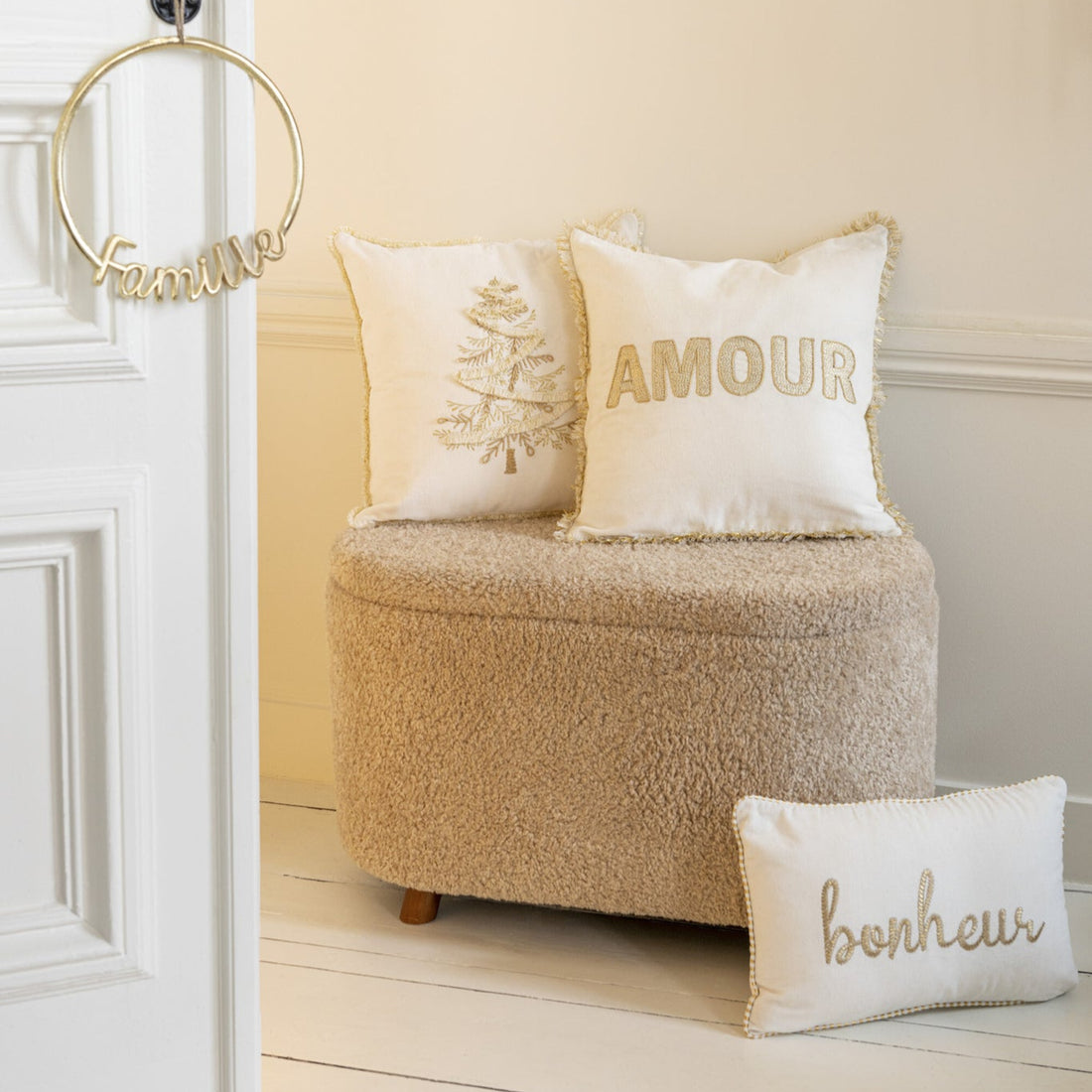 Pouf coffre Teddy Beige J-Line